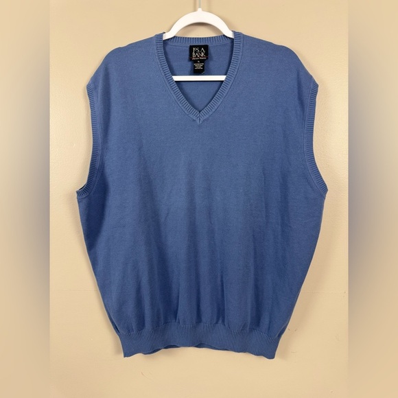 Jos. A. Bank dusty blue V-Neck Sweater vest 100% Pima cotton size XL - Picture 1 of 6